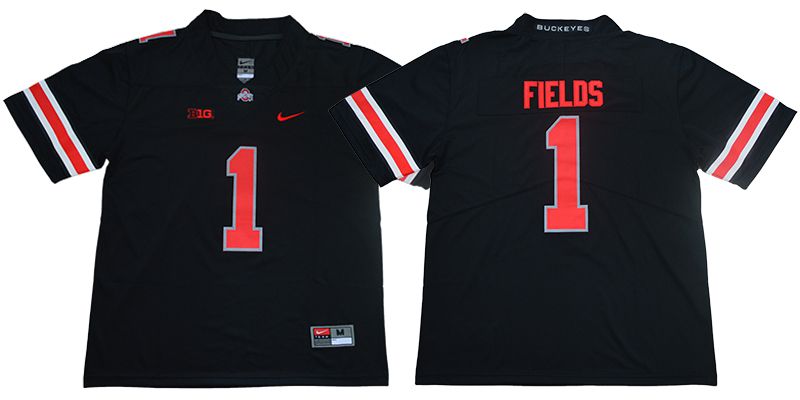 Men Ohio State Buckeyes #1 Fields Black Nike NCAA Jerseys